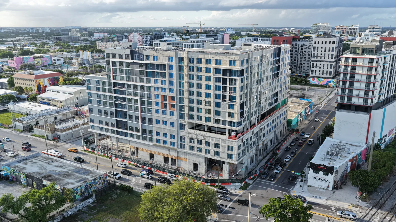 Wynwood Crossing at 2000 N Miami Ave from the air
