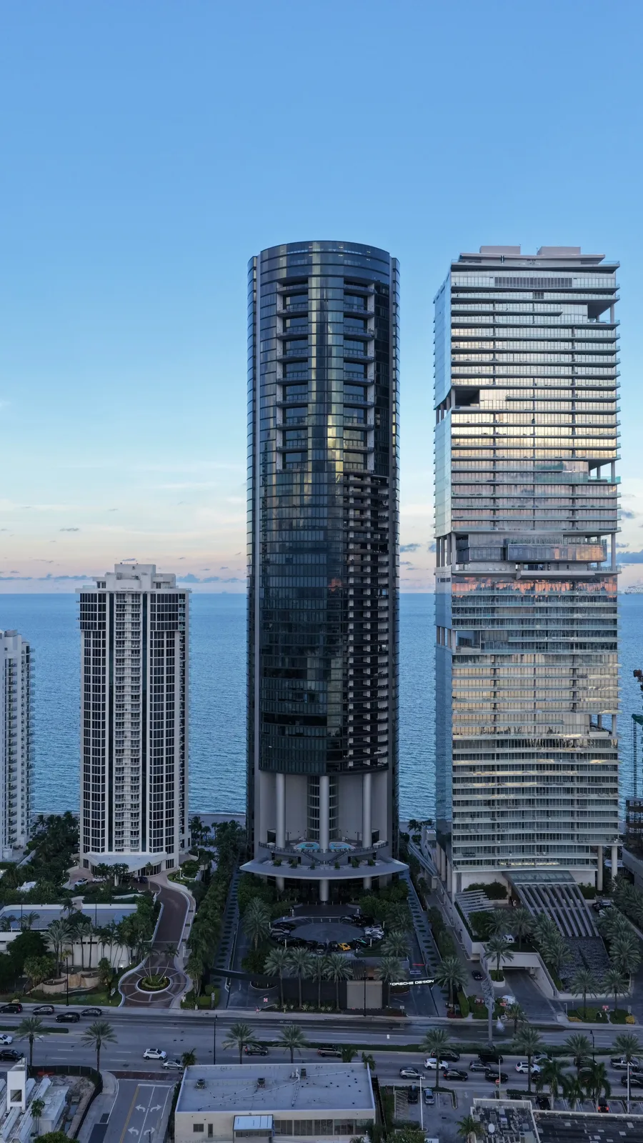 Porsche Design Tower Sunny Isles Beach from the air